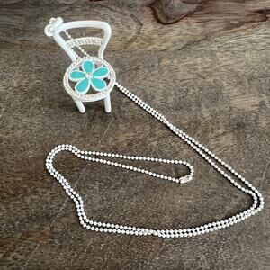 🍭6/$30 Rhinestone studded floral outdoor patio chair necklace